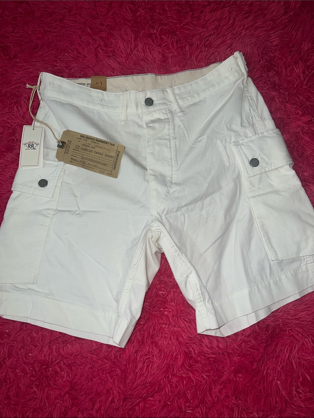 Ralph Lauren Double RL White Men's Cargo Shorts